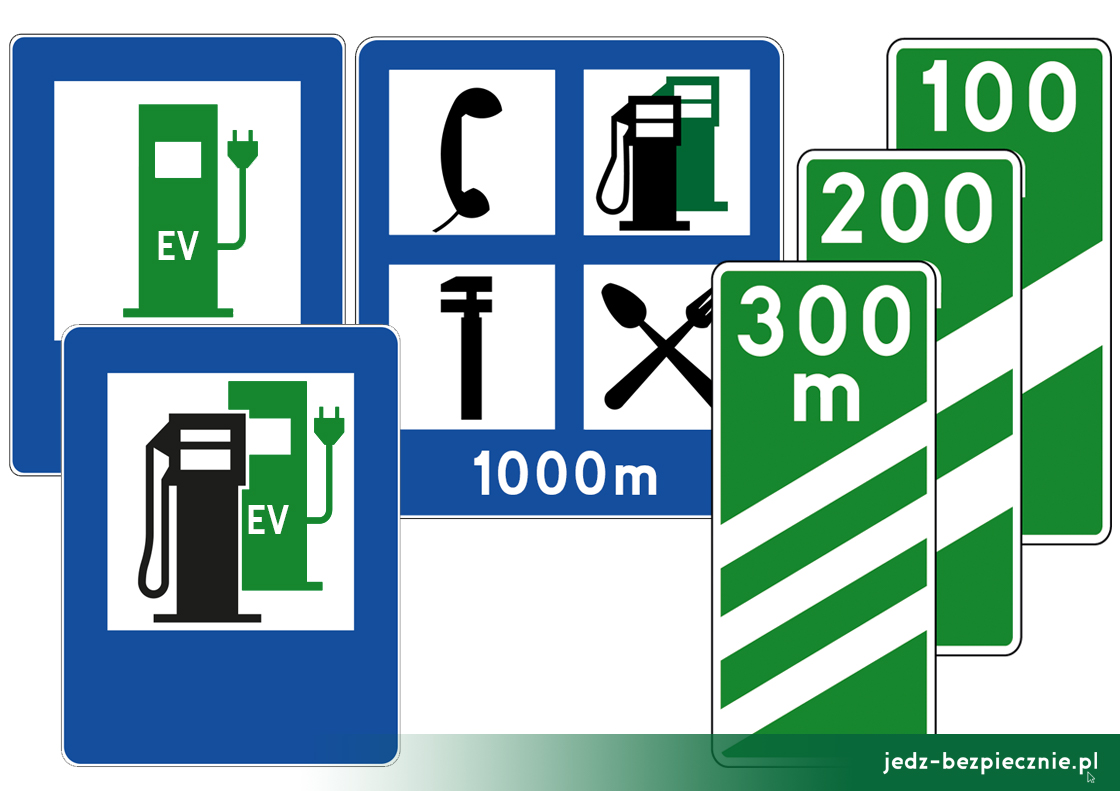 Przepisy - nowe znaki drogowe dla pojazdów elektrycznych i zasilanych paliwami alternatywnymi oraz tablice wskaźnikowe do zjazdu z ekspresówek